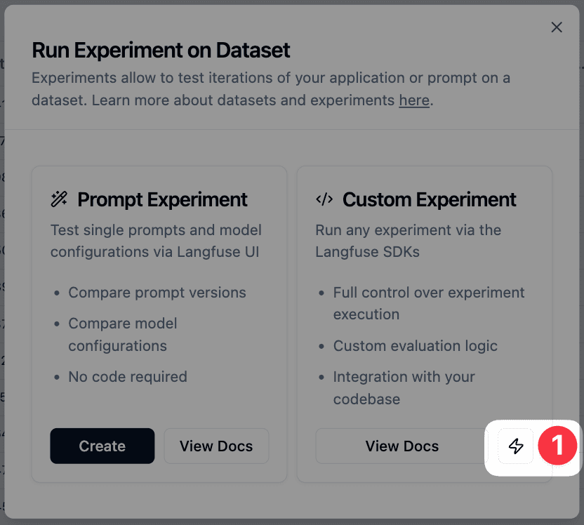 New Experiment Button